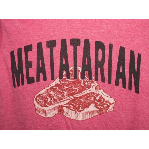 Academy Sports "Meatatarian" Short Sleeve Crew T-Shirt in Red Small MSRP $20 - Picture 1 of 4